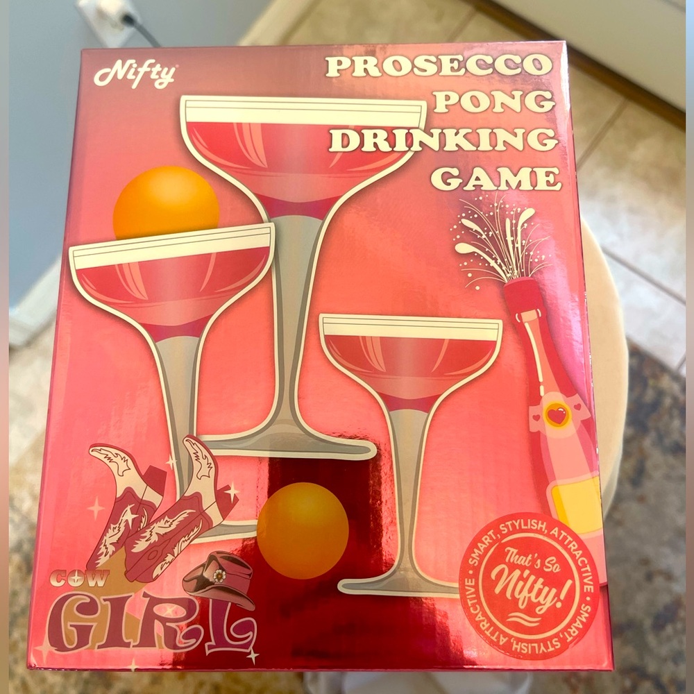 Prosecco Pong Drinking Game - Pink